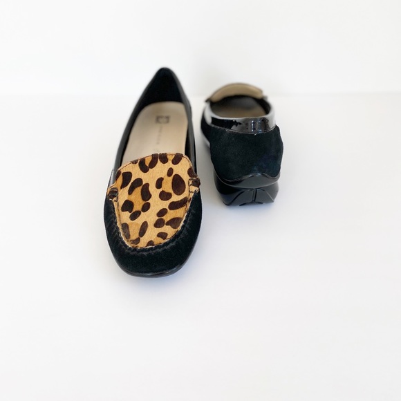 Anne Klein ifLEX Suede Real Fur Leopard Flats 7.5 - Picture 2 of 8